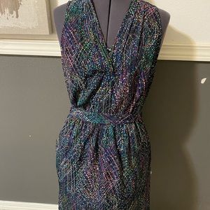 NEW. Medium size mid length dress. Pockets.